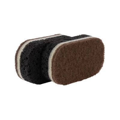 Delcasa Multipurpose Kitchen Sponge Scrubber- Dc3015| Pack Of 2, Scrub Pads With Curved Edges For Kitchen, Sink And Bathroom Use| Essential, Multipurpose And Quick Cleaning Supplies| 2 In 1 Cleaning Pad, Premium-Quality And Ideal For Dish Wash Liquid| Black