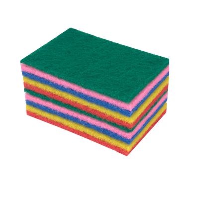 Delcasa Multipurpose Kitchen Sponge Scrubber- Dc3016/ Heavy-Duty Scouring Scrub Pads For Cleaning, Washing Utensils/ Pack Of 10 Multi-Colored Pad For Kitchen Use/ With Anti-Odor And Anti-Bacterial Properties, Ensures Quick Clean