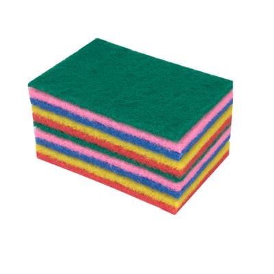 Delcasa Multipurpose Kitchen Sponge Scrubber- Dc3016/ Heavy-Duty Scouring Scrub Pads For Cleaning, Washing Utensils/ Pack Of 10 Multi-Colored Pad For Kitchen Use/ With Anti-Odor And Anti-Bacterial Properties, Ensures Quick Clean