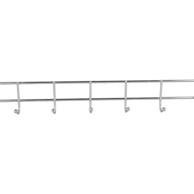 Delcasa Metal Hook Wall Hanger- Dc3039/ 10 Hooks Hanging Rod, Wall-Mounting Design For Clothes, Hats, Scarves, Kitchen Supplies, Etc./ Multi-Purpose Use/ Easy To Install, Anti-Rust/ Silver