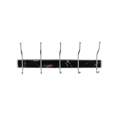 Delcasa Metal Hook Wall Hanger- Dc3041/ 5+5, 10 Hooks Hanging Rod, With 2 Layers, Wall-Mounting Design For Clothes, Hats, Scarves, Kitchen Supplies, Etc./ Multi-Purpose Use, Easy To Install, Anti-Rust/ Black And Silver