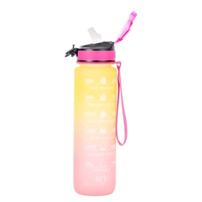 Delcasa 900 Ml Water Bottle- Dc3133/ With Volume Tracker, Plastic Bottles With Push Button Lid / Perfect For School, Office And Gym/ Leak-Proof And Eco-Friendly, Food-Grade And Elegant Design/ Blue And Pink