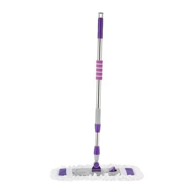 Delcasa Airpot Floor Mop With Stick- Dc3042/ 50 Cm, Microfiber Head, For Wet And Dry Cleaning, Suitable For All Hard Flooring Types, Glass, Marble, Granite, Tile, Wood, Etc./ High Water Absorbency, Fast Dehydration/ Purple