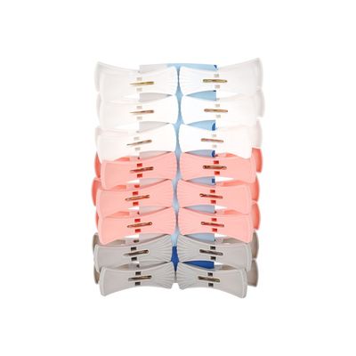 Delcasa 16-Piece Plastic Clothes Clip Set-Dc3069/ Lightweight, Resistant To Corrosion, Clips Perfect For All Kinds Of Dresses/ Suitable For Clothesline For Hanging Clothes, T-Shirt, Shirts, Dress, Drying Line Pegs For Indoor And Outdoor/ Multicolor