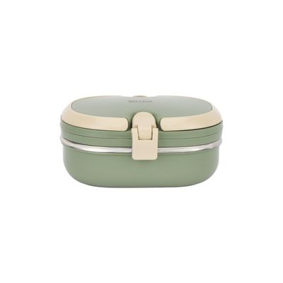 Delcasa 700 Ml Lunch Box - Dc3091/ With 2 Layers, Rectangle Tiffin With Stainless Steel Inner/ 100% Food-Grade, Bpa-Free, Airtight And Leakproof Container For Kids And Adults, To Keep Food Fresh/ Compact, Portable Design With Handle/ Orange