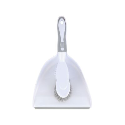 Delcasa Dustpan With Brush-Dc3099/ With Durable Split Bristles And Comfortable Grip/ Multi-Purpose Cleaning Tool Perfect For Home, Kitchen, Office Use/ Light-Weight And Elegant Design/ Red And Grey
