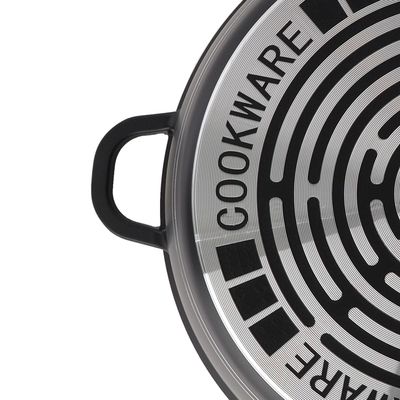 Delcasa 36 Cm Die Cast Casserole- Dc3204/ Non-Stick Aluminium Cookware With Non-Stick Coating, Compatible With Hot Plate, Halogen, Gas Cooktops/ With Tempered Glass Lid, Perfect For Cooking Stews, Curries, Soups, Rice, Etc. / Black