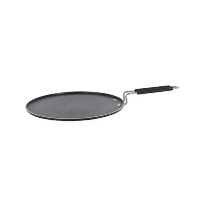 Delcasa 28.5 Cm Smart Tawa- Dc3191/ Aluminum Tawa With Granite Non-Stick Coating, For Roti, Chapatti, Dosa, Tortilla, Crepe, Pancake, Etc./ Heat Resistant Handle, Multi-Purpose Flat Skillet Pan, Compatible With Induction, Hotplate, Halogen, Ceramic Gas Types, Pfoa Free And Ptfe Free/ Black