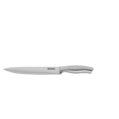 Delcasa 8" Slicer Knife- Dc2951/ With Ultra-Sharp Stainless Steel Blade, Rustproof Body/ 100% Food-Grade, Suitable For Dining Table, Home And Restaurant/ Perfect For Cutting Thin Slices Of Meat, Vegetables In Medium To Large Portions, Etc./ Silver