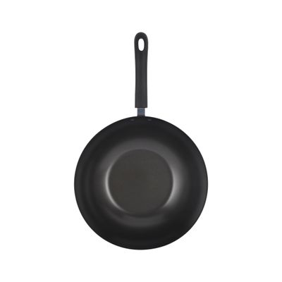 Delcasa 30 Cm Carbon Steel Wok Pan With Non-Stick Coating- Dc3235/ With Heat-Resistant Handle, 4.80 Liter, Stylish Design/ Perfect For Deep And Shallow Frying/ Black And Maroon