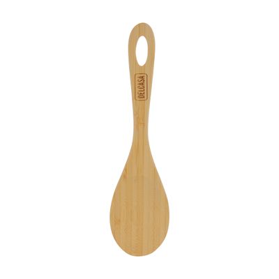 Delcasa Bamboo Serving Spoon- Dc3159/ Ideal For Cooking And Serve Food/ Wooden Kitchen Utensils For Nonstick Pans And Cookware/ Sturdy, Lightweight And Heat Resistant/ Brown