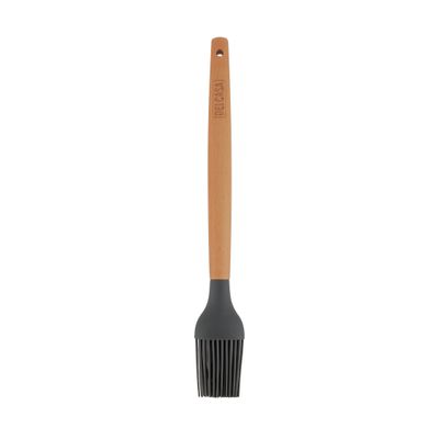 Delcasa Oil Brush- Dc3171/ Silicone Head With A Wooden Handle, Perfect For Grilling, Brushing Glaze, Sauces, Dressings, Baking/ Strong, Sturdy And Durable Construction/ Brown And Black