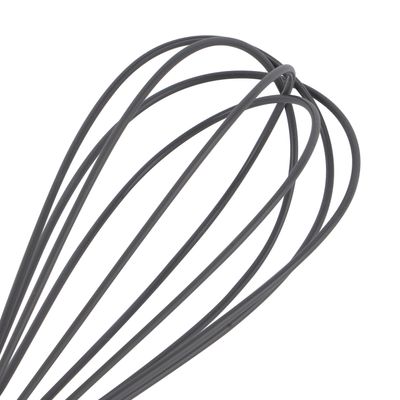 Delcasa Silicone Whisk- Dc3175/ With A Comfortable Wooden Handle And Heat Resistant Grip /Manual Whisks, Used For Eggs, Sauces, Cream/ For Kitchen Use And Non-Stick Cookware, Light-Weight And Highly Durable/ Black And Brown
