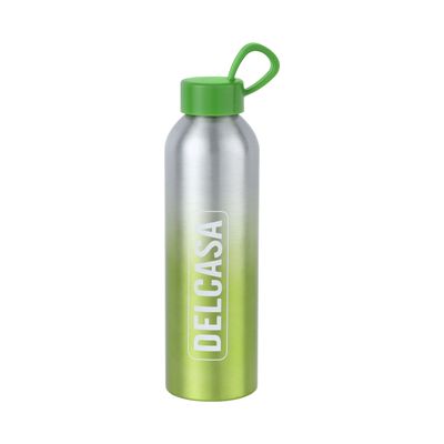 Delcasa 650 Ml Aluminum Water Bottle- Dc3228/ Hot And Cold Compatible, Preserves The Flavor And Freshness, Unbreakable/ Portable, Leak-Resistant And Light-Weight/ Suitable For Indoor And Outdoor Use/ Green And Silver