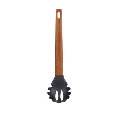 Delcasa Nylon Spaghetti Server- Dc3158/ With Wooden Handle, Ideal For Handling Pasta, Noodles, Spaghettis, Etc./ Deep Server With Comfortable Hand/ Perfect For Non-Stick Cookware, Elegant And Lightweight Design/ Black And Brown