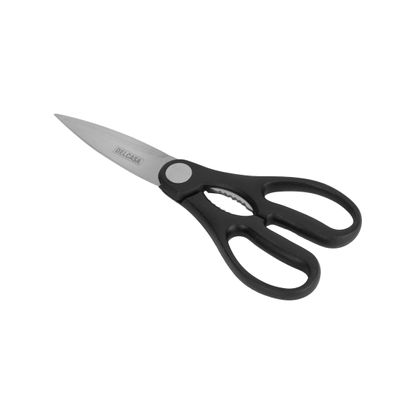 Delcasa 8" Kitchen Scissors- Dc3198/ 2-In-1 Design, With Stainless Steel And Pp Handle, Dishwasher Safe/ Perfect For Cutting Meat, Poultry, Fish, Packages, Nut Cracker/ Black