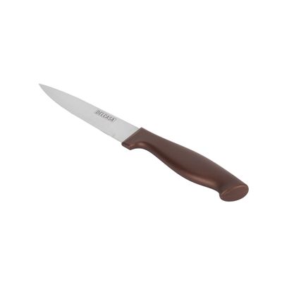 Delcasa Paring Knife Set- Dc3234/ Pack Of 6, With Ultra Sharp Stainless Steel Blades, Non-Slip Pp Handle/ 100% Food-Grade, Suitable For Dining Table, Home And Restaurant/ Perfect For Cutting Small Vegetables, Peeling Fruits, Etc./ Silver And Brown