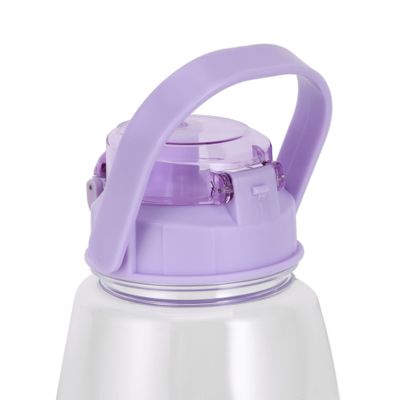 Delcasa 1200 Ml Kid'S Water Bottle- Dc3248/ With Straw, Safety Lock And Push Button Lid For Kids And Toddlers/ 100% Food-Grade, Non-Toxic, Odorless With Durable And Leak-Proof Plastic Construction/ Light-Weight, Attractive/ Purple, Transparent Body