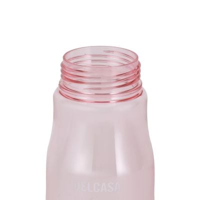 Delcasa Plastic Water Bottle- Dc3249/ 680 Ml, With Motivational Quotes And Push Button Mechanism/ Portable, Suitable For School, Office And Gym/ Leak-Proof, Food-Grade And Elegant Design, Transparent Body/ Pink