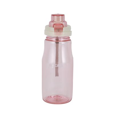 Delcasa Plastic Water Bottle- Dc3249/ 680 Ml, With Motivational Quotes And Push Button Mechanism/ Portable, Suitable For School, Office And Gym/ Leak-Proof, Food-Grade And Elegant Design, Transparent Body/ Pink