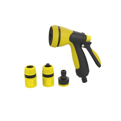 Delcasa Garden Spray Gun- Dc3286/ Sprayer Nozzle With 8 Different Type Water Out, Adjustable Pattern/ Light-Weight And Durable, Ideal To Connect To Hoses And Spraying, For Gardening, Flower, Plants, Lawn, Bike/ Black And Yellow