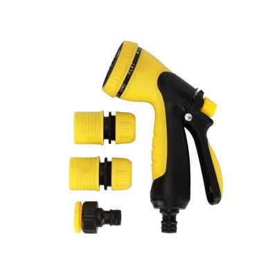 Delcasa Garden Spray Gun- Dc3286/ Sprayer Nozzle With 8 Different Type Water Out, Adjustable Pattern/ Light-Weight And Durable, Ideal To Connect To Hoses And Spraying, For Gardening, Flower, Plants, Lawn, Bike/ Black And Yellow