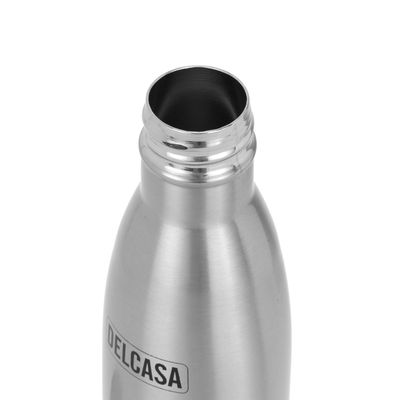 Delcasa 500 Ml Stainless Steel Vacuum Bottle- Dc3292/ Hot And Cold Compatible, Preserves The Flavor And Freshness, Unbreakable/ Portable, Leak-Resistant And Light-Weight/ Suitable For Indoor And Outdoor Use/ Silver