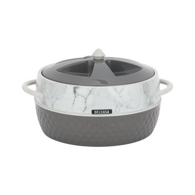 Delcasa Majestic Insulated Casserole- Dc3380/ 2250 Ml, Stainless Steel Inner With Double Wall Construction/ Hot And Cold Food-Safe, Easy To Carry, Firm Twist Lock Lid/ Elegant And Unique Design, Extra-Deep, Hassle-Free/ Grey