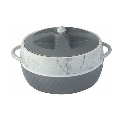 Delcasa Majestic Insulated Casserole- Dc3380/ 2250 Ml, Stainless Steel Inner With Double Wall Construction/ Hot And Cold Food-Safe, Easy To Carry, Firm Twist Lock Lid/ Elegant And Unique Design, Extra-Deep, Hassle-Free/ Grey