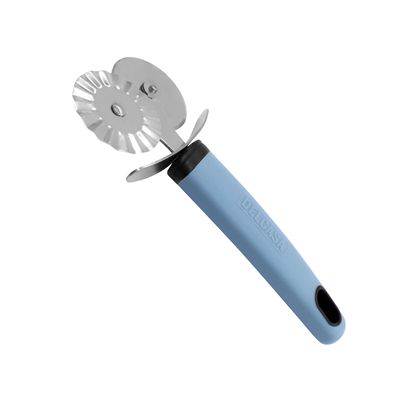 Delcasa Double Pizza Cutter- Dc3344/ 2 Head Cutters With Stainless Steel Head And Pp Handle/ Perfect For Sandwich, Snacks, Breads, Etc./ 100% Food-Grade, Light-Weight And Highly-Durable/ Blue And Silver