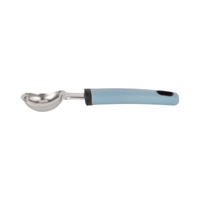 Delcasa Ice Cream Scooper- Dc3347/ Smooth And Sturdy Stainless Steel Scoop With A Pp Handle/ Dessert Hand Spoon For Ice-Cream, Pudding, Desserts, Cookie Dough/ Light-Weight, Highly Durable, For Kitchen Use/ Silver And Blue