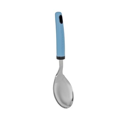 Delcasa Stainless Steel Rice Spoon- Dc3352/ With Pp Hand, Ideal For Serving, Mixing, Baking, Stirring And Cooking Curry, Sauces, Pasta, Etc./ With A Comfortable Handle, Elegant And Lightweight Design, Food-Grade/ Silver And Blue