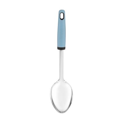 Delcasa Stainless Steel Serving Spoon- Dc3353/ Ideal For Cooking And Serve Food, Curry, Rice/ Food-Grade, Elegant And Lightweight Design, Sturdy And Heat Resistant/ Silver And Blue