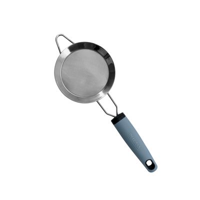 Delcasa Strainer With Pp Handle- Dc3359/ 10 Cm, Stainless Steel Mesh And Rim, Multi-Purpose/ Easy And Comfortable To Hold, Durable And Safe To Use/ Perfect For Tea, Coffee, Juice/ Liquid Strainers For Kitchen Use/ Silver And Blue