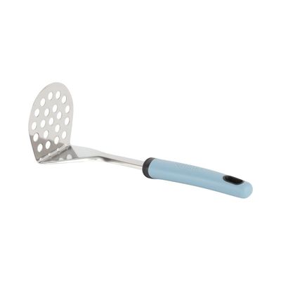 Delcasa Potato Masher- Dc3367/ Stainless Steel Vegetable Smasher, With A Comfortable Pp Handle / Perfect For Mashing Potatoes, Apples, Beans, Pea, Etc., Kitchen Use/ Lightweight And Elegant Design/ Black And Blue