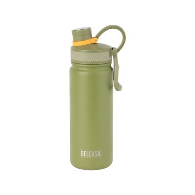 Delcasa 680 Ml Stainless Steel Vacuum Sports Bottle- Dc3278/ Hot And Cold Compatible, Preserves The Flavor And Freshness, Unbreakable/ Portable, Leak-Resistant And Light-Weight/ Suitable For Indoor And Outdoor Use/ Green