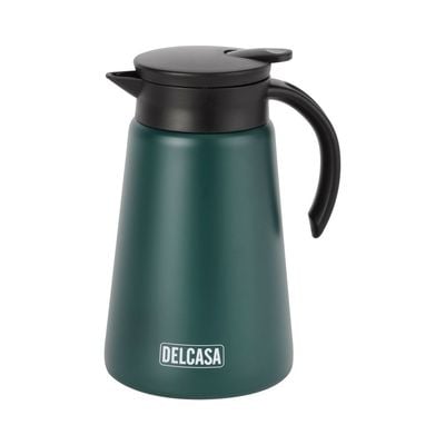 Delcasa 1000 Ml Coffee Pot- Dc3281/ Double Wall Vacuum Insulated With Stainless Steel Inner And Sturdy Outer Body/ Keeps Your Drinks Hot Or Cold, Asbestos-Free And Hygienic/ Leak-Proof And Portable Design/ Suitable For Indoor And Outdoor Use/ Green And Black