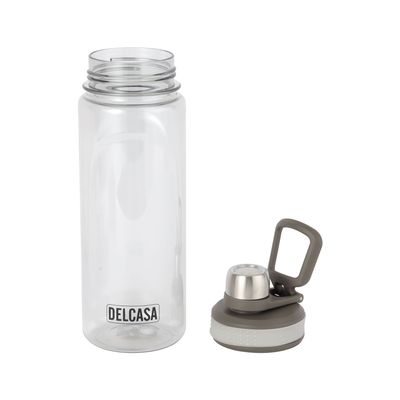 Delcasa 850 Ml Water Bottle- Dc3282/ With Handle And Screw Lid, Transparent Bottles, Easy To Carry/ Dishwasher Safe, Perfect For School, Office And Gym/ Leak-Proof And Eco-Friendly, Food-Grade And Elegant Design/ Grey