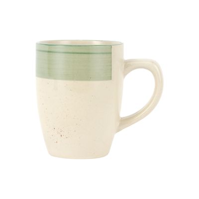 Delcasa 9Oz Stoneware Mug- Dc3184/ Handcrafted Painted Design, Perfect For Hot And Cold Drinks/ Food-Grade, Non-Toxic And Dishwasher And Microwave Safe/ Stylish, Durable And Long-Lasting Design, Perfect For Gifting/ Green And White