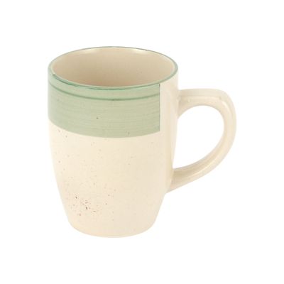 Delcasa 9Oz Stoneware Mug- Dc3184/ Handcrafted Painted Design, Perfect For Hot And Cold Drinks/ Food-Grade, Non-Toxic And Dishwasher And Microwave Safe/ Stylish, Durable And Long-Lasting Design, Perfect For Gifting/ Green And White