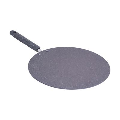 Delcasa 30 Cm Essential Tawa- Dc3335/ With Granite Non-Stick Coating, For Roti, Chapatti, Dosa, Tortilla, Crepe, Pancake, Etc./ Heat Resistant Bakelite Handle, Multi-Purpose Flat Skillet Pan, Compatible With Hotplate, Halogen, Ceramic Gas Types/ Grey
