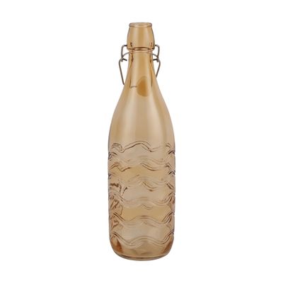 Delcasa 1000 Ml Water Bottle- Dc3307/ Transparent Glass Bottles With Plastic Cork Lid, For Home, Office And Gym/ Leak-Proof And Eco-Friendly/ Food-Grade And Elegant Design/ Brown