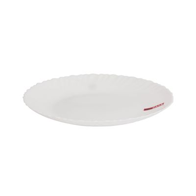 Delcasa 10.5" Opalware Flat Plate- Dc3296/ Elegant Color, Perfect For Entrees, Pasta, Salads, Desserts, Sandwiches, Steaks, Main Course Meals/ Lightweight Flatware, Serveware, Dishwasher-Safe And Microwave Safe / White