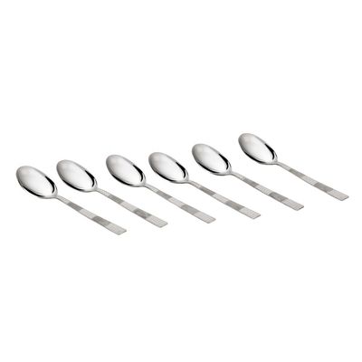 Delcasa 14 Cm Tea Spoon- Dc2868/ Pack Of 6, Stylish Finish, Light-Weight And 100% Food-Grade, Stainless Steel Construction/ Suitable For Dining Table, Home And Restaurant/ Dishwasher-Safe And Easy To Maintain/ Silver 