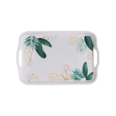 Delcasa Melamineware Serving Tray- Dc3394/ 11" Rectangular Trays With Elegant And Sleek Design, Long-Lasting Melamine Construction/ Multi-Purpose Flat Serveware, Ideal For Tea, Drinks, Food, Dcor Items, Etc./Dishwasher And Freezer Safe, Easy To Use And Maintain/ White