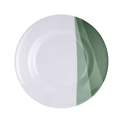 Delcasa 10" Melamineware Flat Plate- Dc3417/ Elegant Color, Perfect For Entrees, Pasta, Salads, Desserts, Sandwiches, Steaks, Main Course Meals/ Lightweight Flatware, Serveware, Dishwasher-Safe And Microwave And Freezer Safe / White And Green