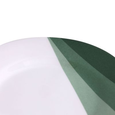 Delcasa 8" Melamineware Flat Plate- Dc3419/ Elegant Color, Perfect For Entrees, Pasta, Salads, Desserts, Sandwiches, Steaks, Main Course Meals/ Lightweight Flatware, Serveware, Dishwasher-Safe And Microwave And Freezer Safe / White And Green