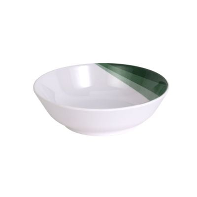 Delcasa 8.5" Melamineware Serving Bowl- Dc3421/ White Bowl With Elegant Green Print, Non-Toxic And Hygienic/ Food-Grade Material, Dishwasher Safe/ Perfect For Serving Appetizer, Snack, Dessert, Sushi, Salad, Pasta, Fish, Rice, Etc.