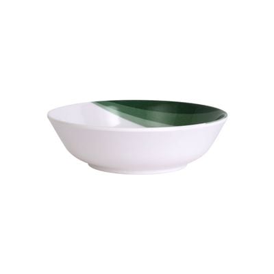 Delcasa 6" Melamineware Serving Bowl- Dc3422/ White Bowl With Elegant Green Print, Non-Toxic And Hygienic/ Food-Grade Material, Dishwasher Safe/ Perfect For Serving Appetizer, Snack, Dessert, Sushi, Salad, Pasta, Fish, Rice, Etc.