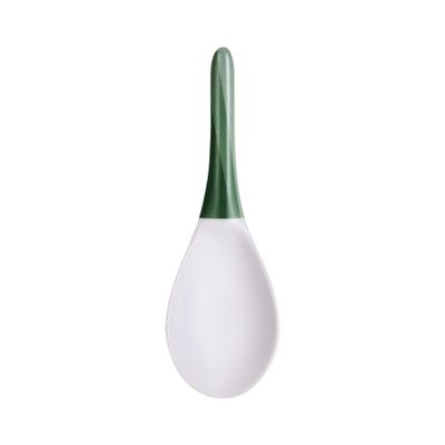 Delcasa 8.5" Melamine Rice Spoon- Dc3428/ Ideal For Serving, Mixing, Baking, Stirring And Cooking Curry, Sauces, Pasta, Etc./ With A Comfortable Handle, Elegant And Lightweight Design, Food-Grade/ White And Green